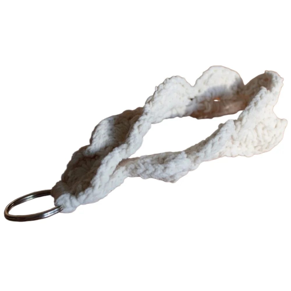 Handmade Cream Crochet Keychain